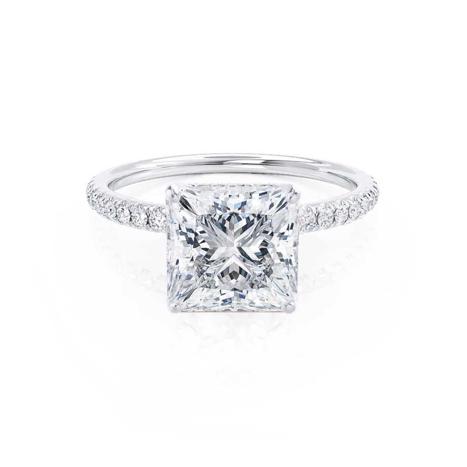 1.50 CT Princess Shaped Moissanite Solitaire Engagement Ring