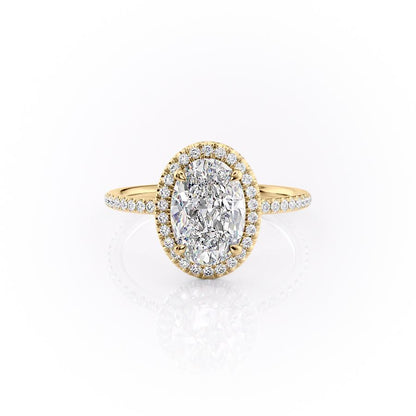 2.10 Oval Cut Halo Style Moissanite Engagement Ring