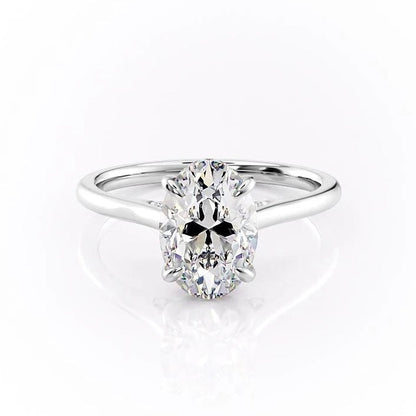 2.10 Oval Cut Solitaire Style Moissanite Engagement Ring