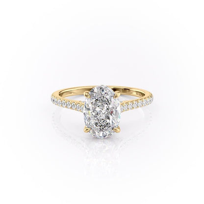 2.72 CT Oval Cut Pave Setting Moissanite Engagement Ring