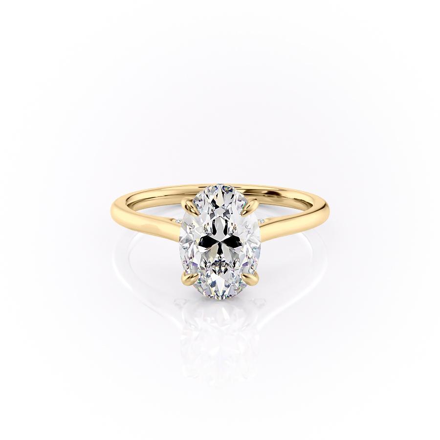 2.10 Oval Cut Solitaire Style Moissanite Engagement Ring