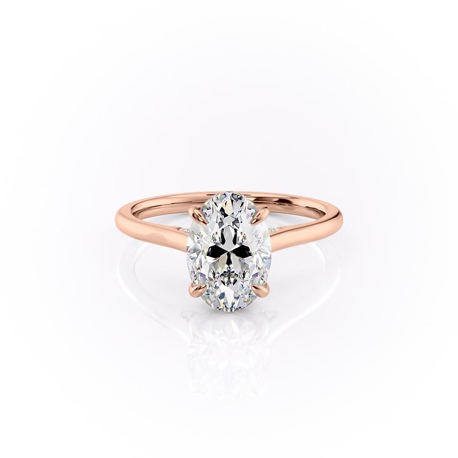 2.10 Oval Cut Solitaire Style Moissanite Engagement Ring