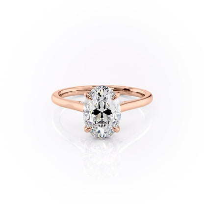 2.10 Oval Cut Solitaire Style Moissanite Engagement Ring