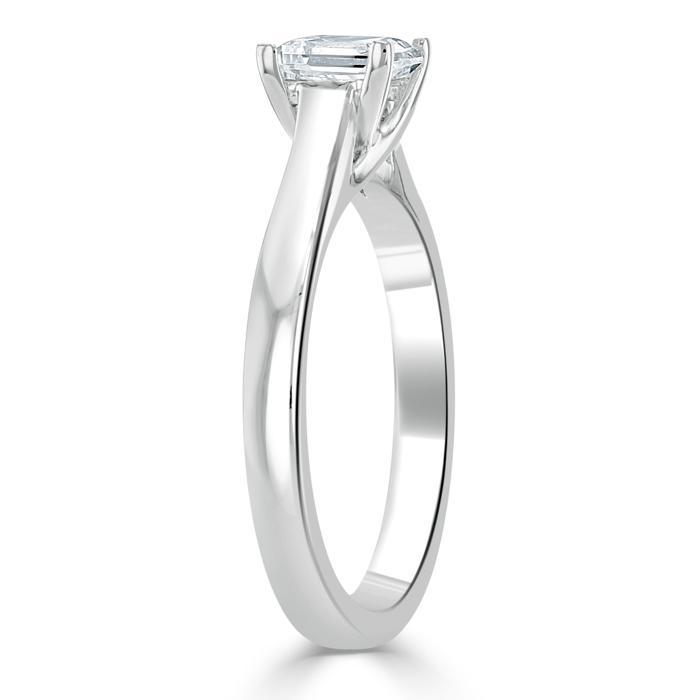 1.0 CT Princess Cut Solitaire Moissanite Engagement Ring