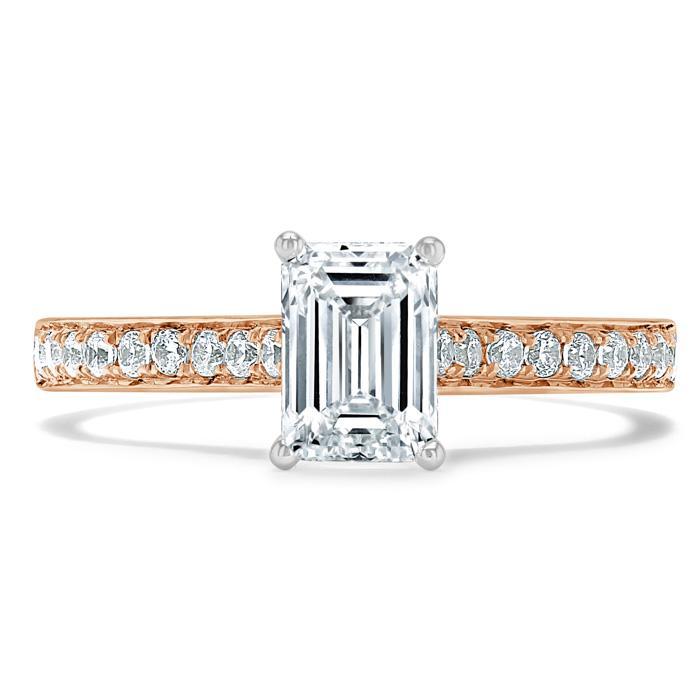 0.75 CT Emerald Cut Solitaire Moissanite Engagement Ring