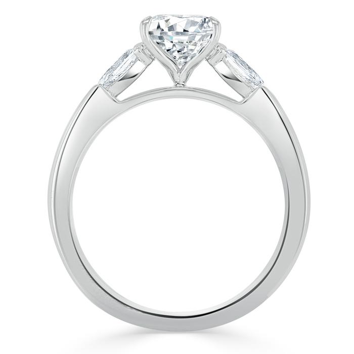 0.75 CT Cushion Cut Three Stone Moissanite Engagement Ring