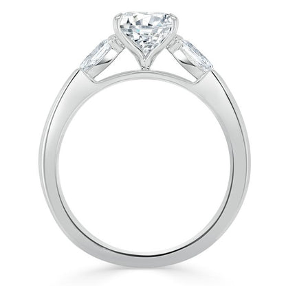 0.75 CT Cushion Cut Three Stone Moissanite Engagement Ring