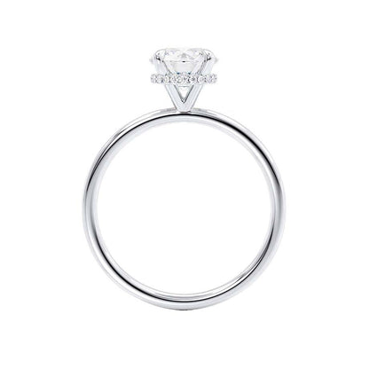 1.0 CT Round Shaped Moissanite Hidden Halo Style Engagement Ring