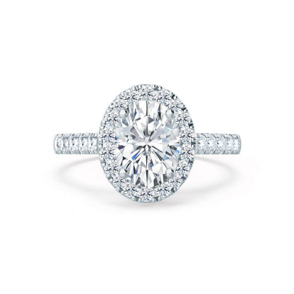 1.50 CT Oval Shaped Moissanite Halo Style Engagement Ring