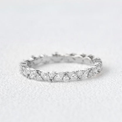 0.4 CT Round And Marquise Alternative Moissanite Wedding Band