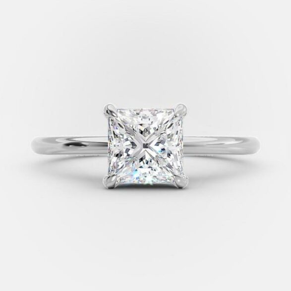 1.5 CT Princess Solitaire Style Moissanite Engagement Ring