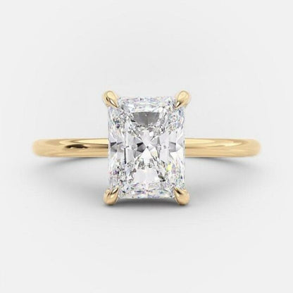 2.43 CT Radiant Cut Solitaire Style Moissanite Engagement Ring