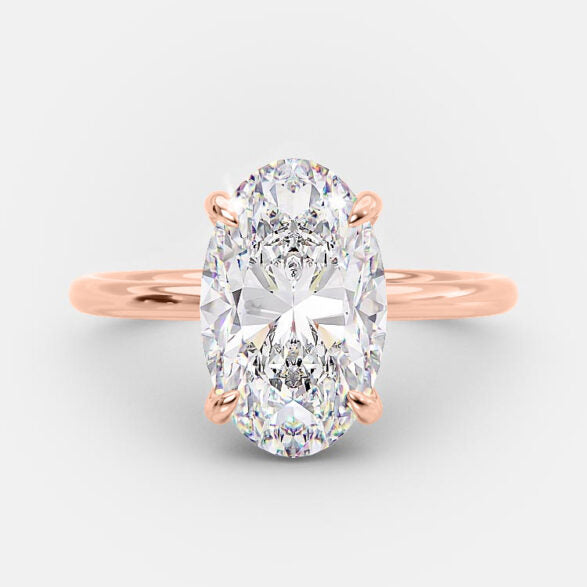 4.0 CT Oval Cut Solitaire Style Moissanite Engagement Ring