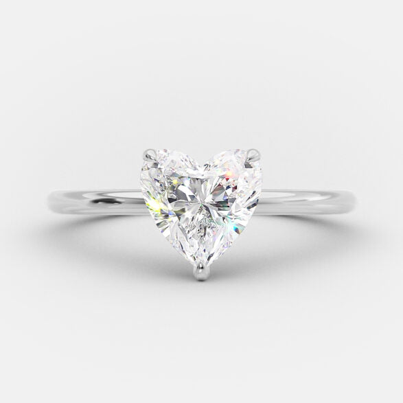 1.10 CT Heart Cut Solitaire Moissanite Engagement Ring