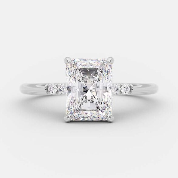 2.43 CT Radiant Cut Solitaire Style Moissanite Engagement Ring