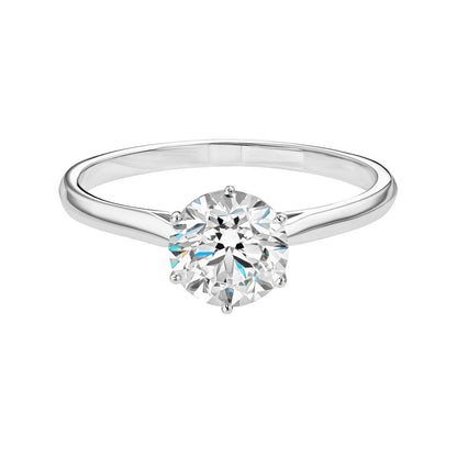 1.0 CT Round Shaped Moissanite Solitaire Engagement Ring