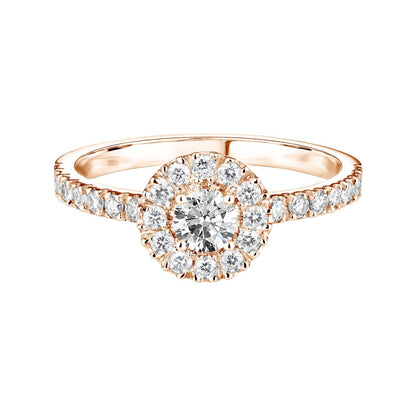 0.25 CT Round Shaped Moissanite Halo Engagement Ring