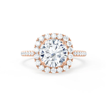 1.0 CT Round Shaped Moissanite Halo Style Engagement Ring