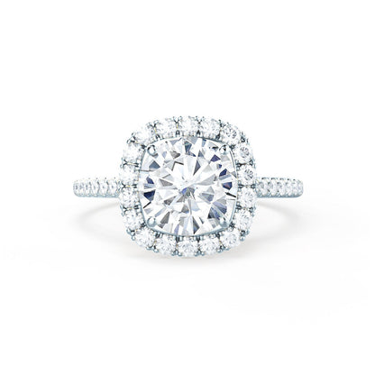 1.0 CT Round Shaped Moissanite Halo Style Engagement Ring