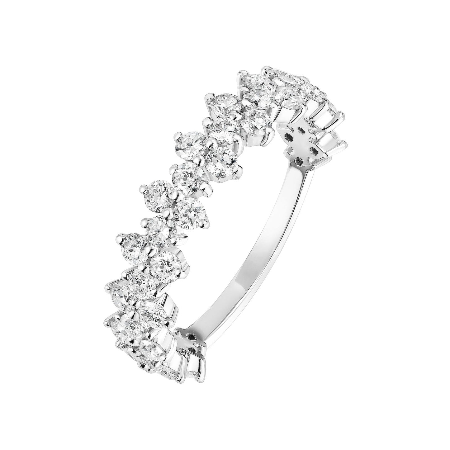 1.20 CT Round Shaped Moissanite Cluster Wedding Band