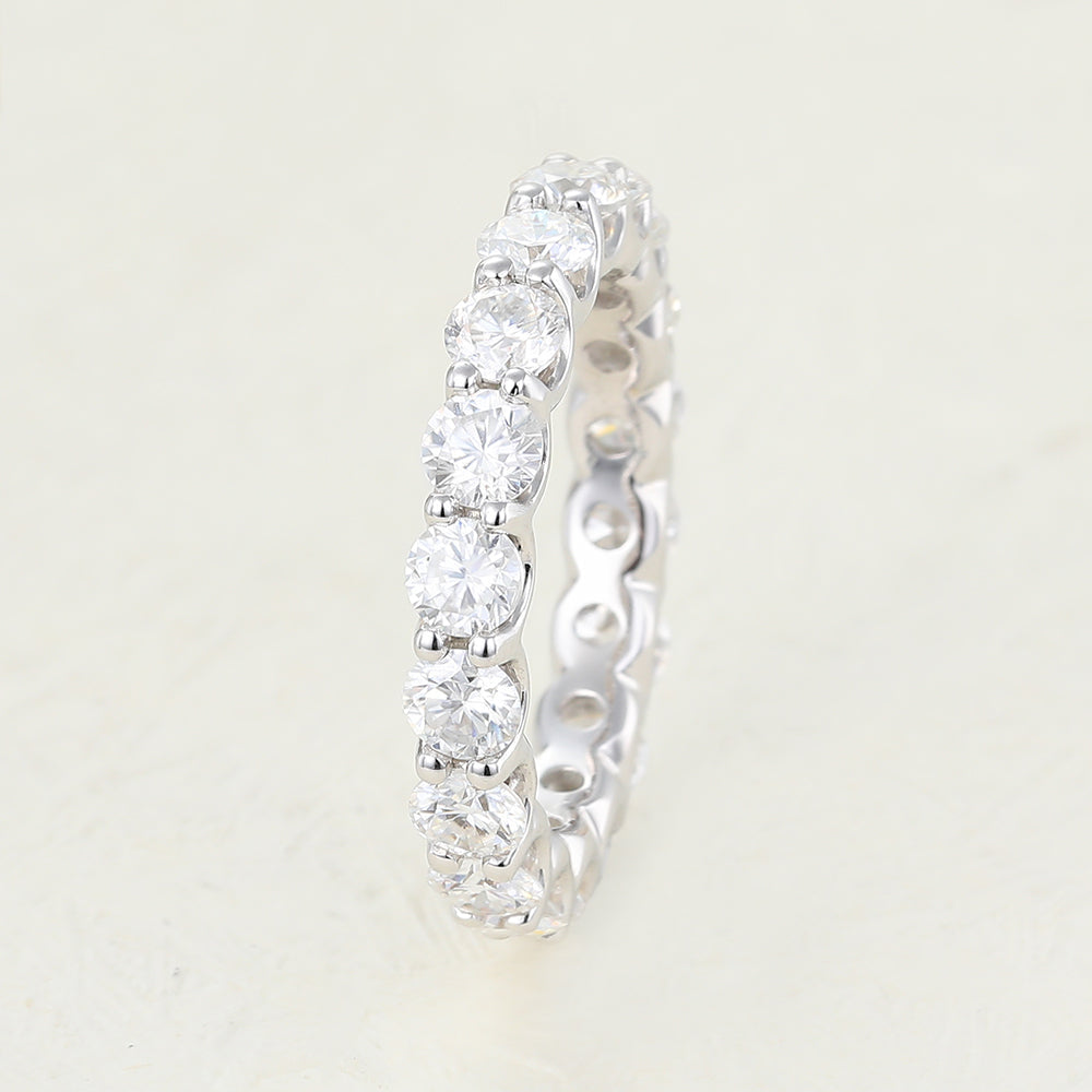 1.80 CT Round Shaped Moissanite Full Eternity Wedding Band