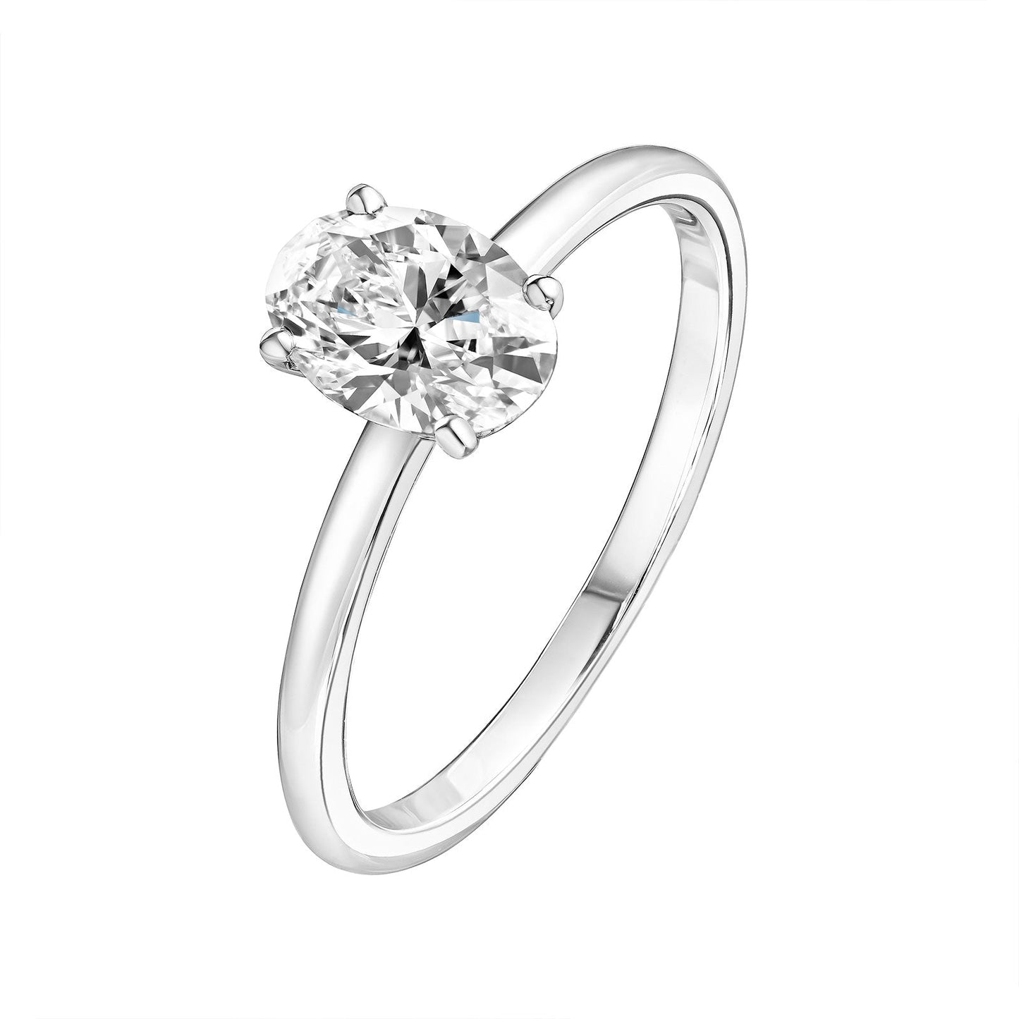 0.70 CT Oval Shaped Moissanite Solitaire Engagement Ring