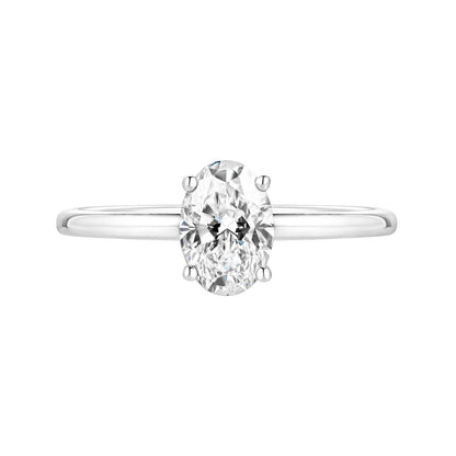 0.70 CT Oval Shaped Moissanite Solitaire Engagement Ring