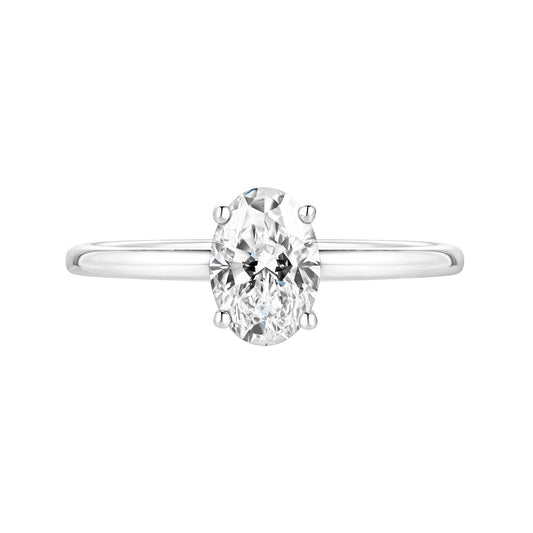 0.70 CT Oval Shaped Moissanite Solitaire Engagement Ring