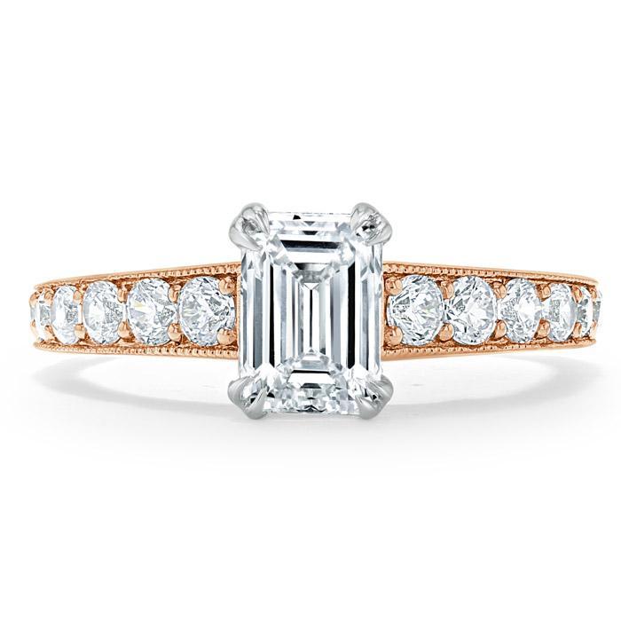 0.75 CT Emerald Cut Solitaire Moissanite Engagement Ring