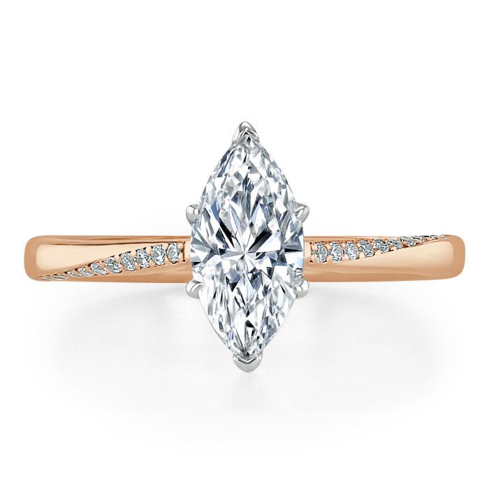 1.0 CT Marquise Cut Solitaire Moissanite Engagement Ring