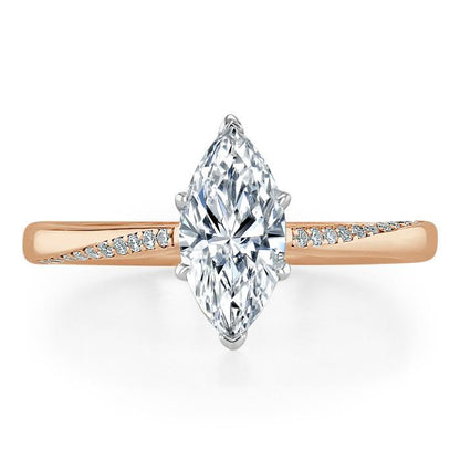 1.0 CT Marquise Cut Solitaire Moissanite Engagement Ring