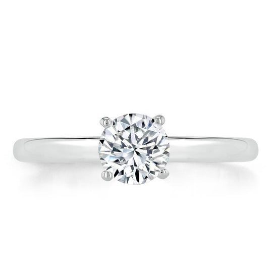 0.75 CT Round Cut Solitaire Moissanite Engagement Ring