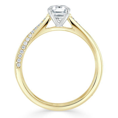 0.75 CT Asscher Cut Solitaire Moissanite Engagement Ring