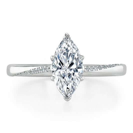 1.0 CT Marquise Cut Solitaire Moissanite Engagement Ring