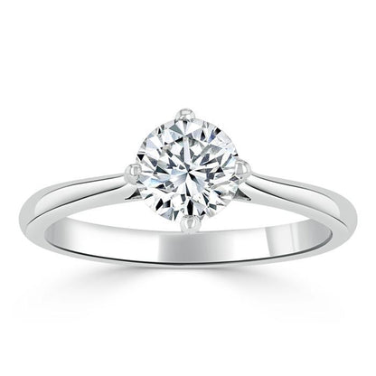 0.75 CT Round Cut Solitaire Moissanite Engagement Ring