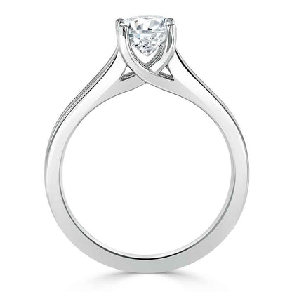 1.0 CT Asscher Cut Solitaire Split Shank Setting Moissanite Engagement Ring