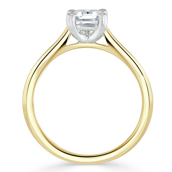 1.0 CT Asscher Cut Solitaire Moissanite Engagement Ring