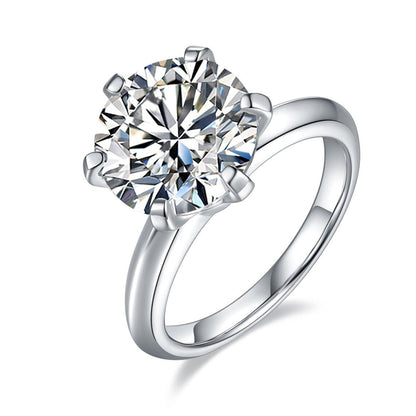 5.0 CT Round Shaped Moissanite Solitaire Engagement Ring