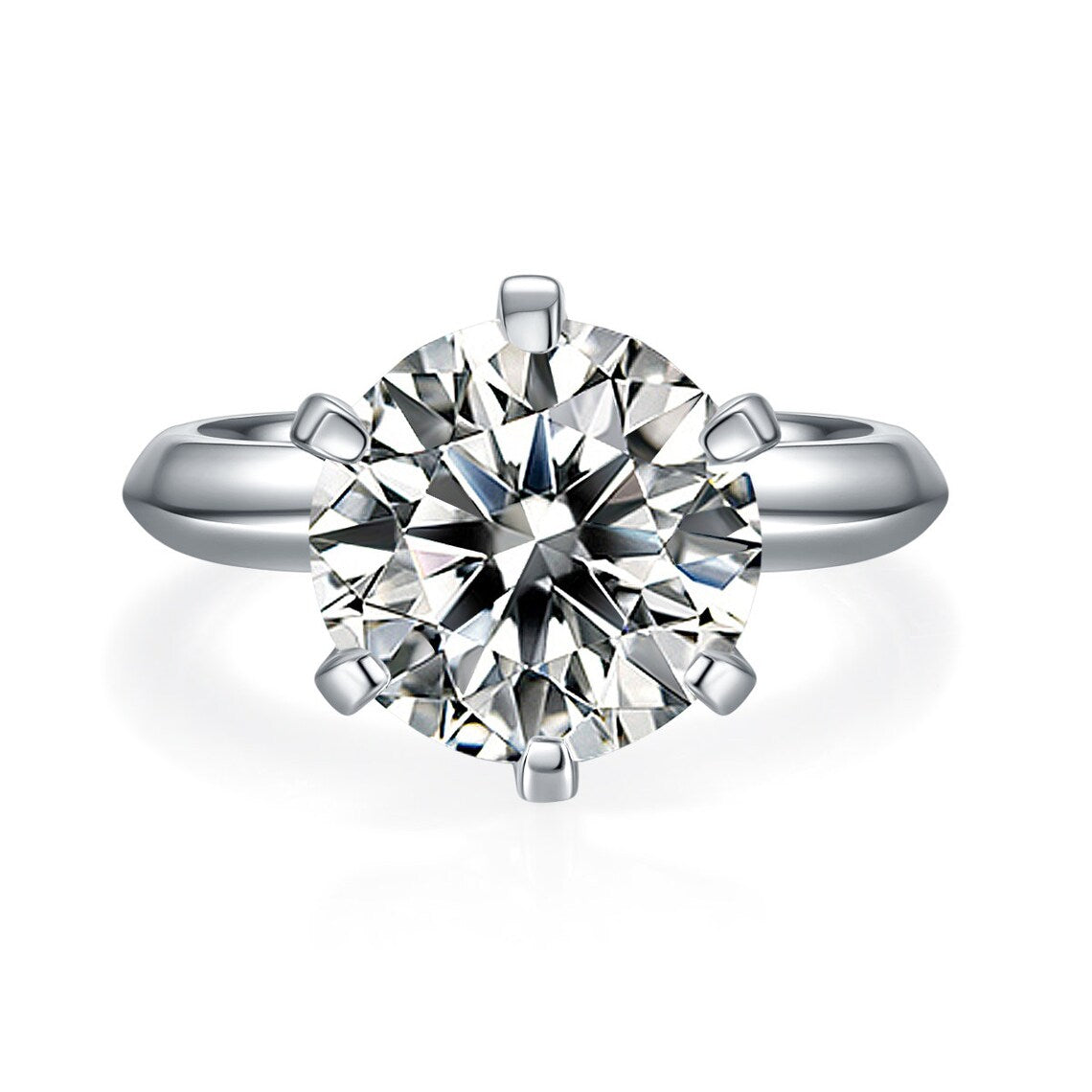 5.0 CT Round Shaped Moissanite Solitaire Engagement Ring