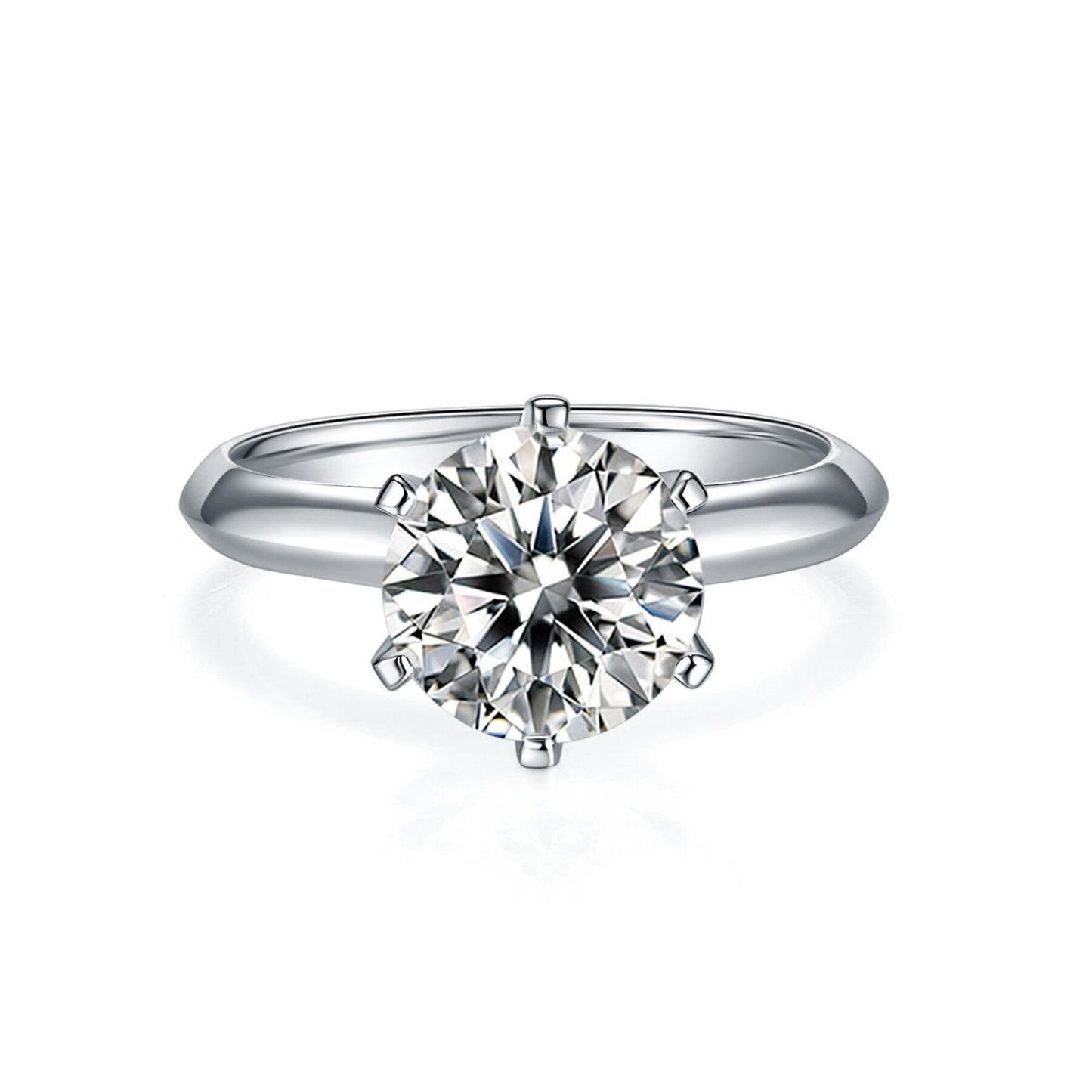 3.0 CT Round Shaped Moissanite Solitaire Engagement Ring