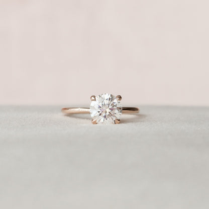 1.5 CT Round Hidden Halo Moissanite Engagement Ring