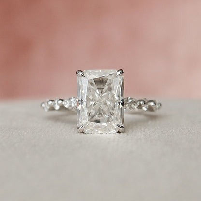 3.50 CT Radiant Pave Setting Moissanite Engagement Ring