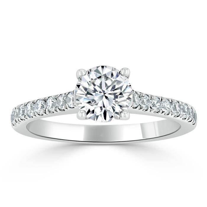 0.75 CT Round Cut Solitaire Moissanite Engagement ring