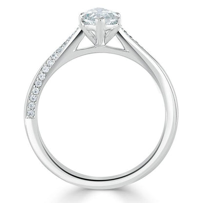 1.0 CT Marquise Cut Solitaire Moissanite Engagement Ring