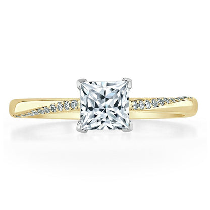 0.75 CT Princess Cut Solitaire Moissanite Engagement Ring