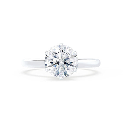 1.50 CT Round Shaped Moissanite Solitaire Style Engagement Ring