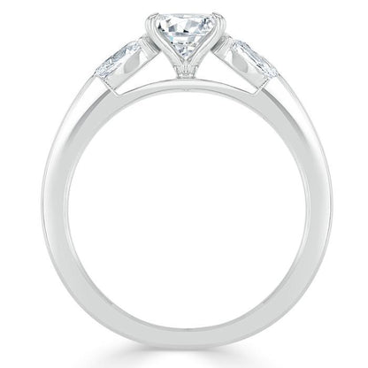 0.75 CT Oval Cut Three Stone Moissanite Engagement Ring