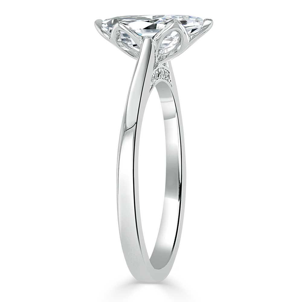 1.0 CT Marquise Cut Solitaire Moissanite Engagement Ring